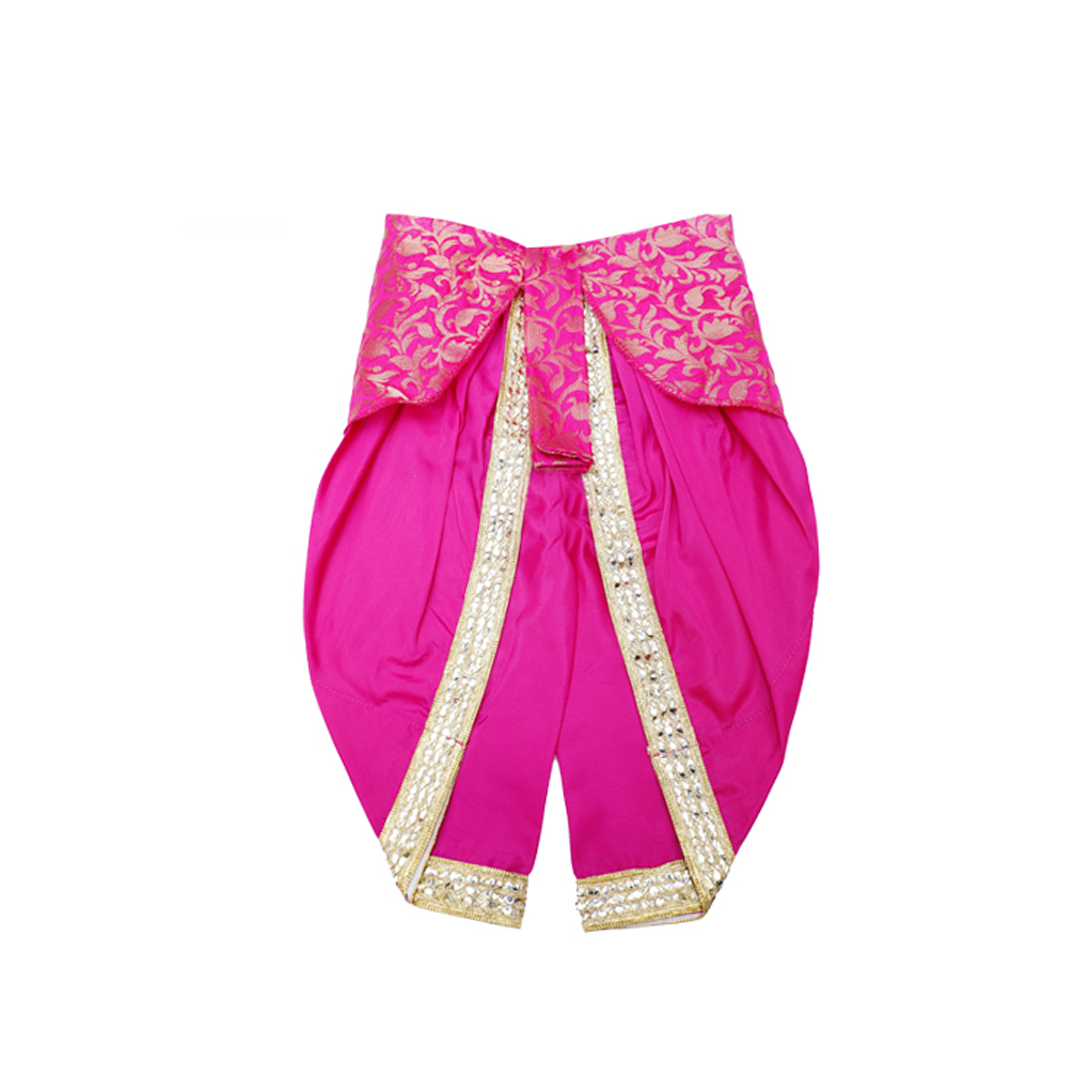 Krishna Dress for Baby Boy Kids Set of 10 Little Krishna Ji Kanha Janmasthmi Costume for Kids (IMC45001-Magenta)