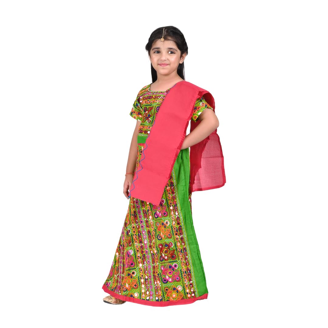 Gujrati Garba Dress for Girls Kids Navratri Complete set Lehenga Choli Dupatta