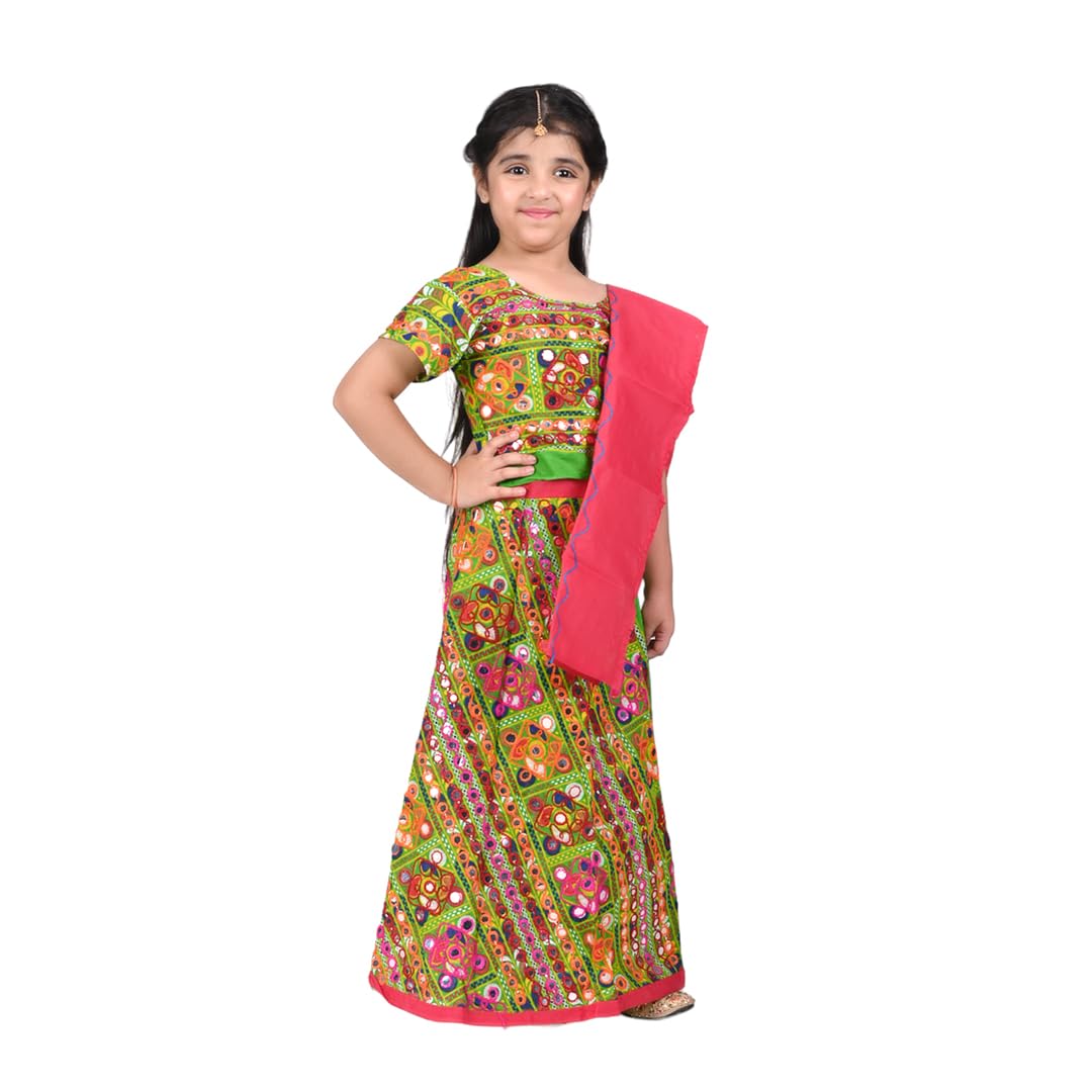 Gujrati Garba Dress for Girls Kids Navratri Complete set Lehenga Choli Dupatta