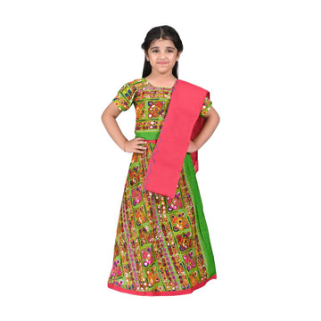 Gujrati Garba Dress for Girls Kids Navratri Complete set Lehenga Choli Dupatta