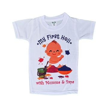Holi T-Shirts for Kids – Printed Round Neck T-shirts for Boys &amp; Girls (IMC4080-Holi5)