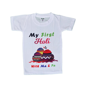 Holi T-Shirts for Kids – Printed Round Neck T-shirts for Boys &amp; Girls (IMC4080-Holi7)