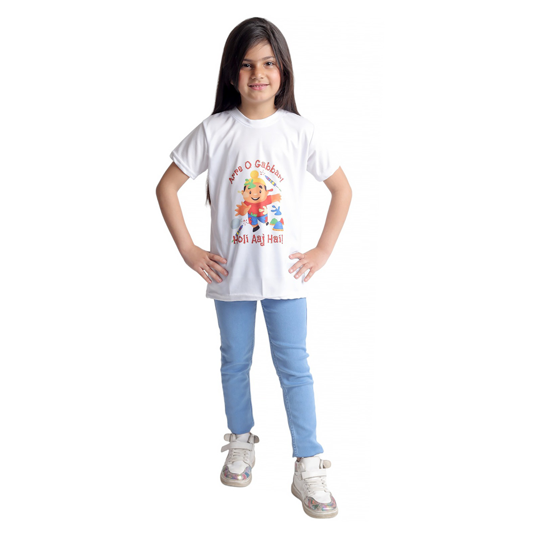 Holi T-Shirts for Kids - Printed Round Neck T-shirts for Boys &amp; Girls