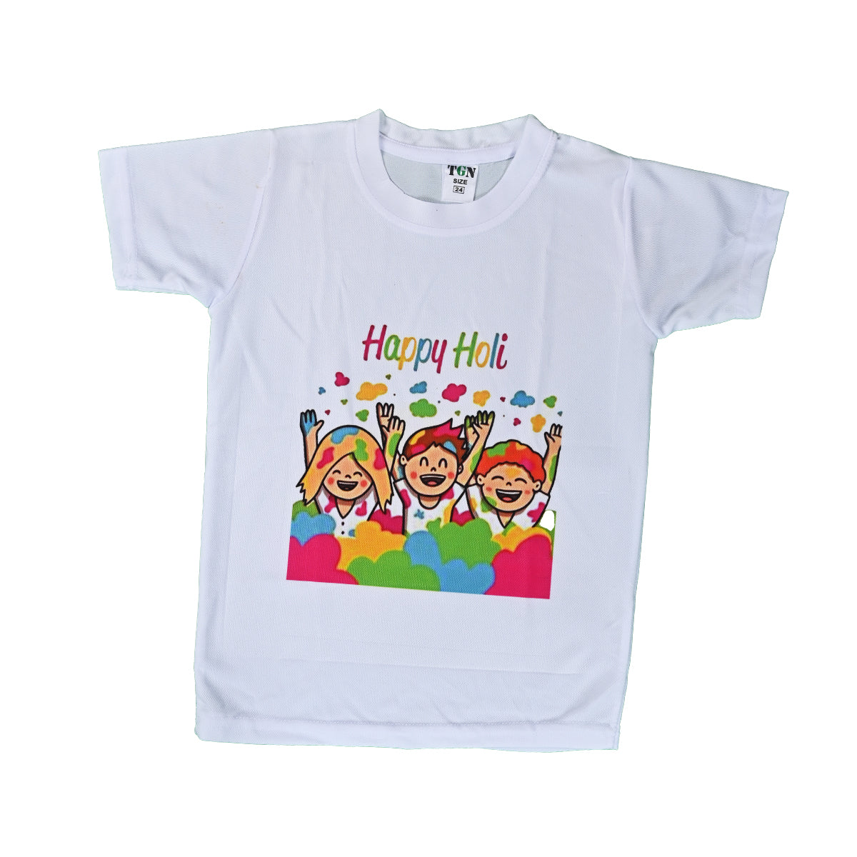 Holi T-Shirts for Kids - Printed Round Neck T-shirts for Boys &amp; Girls