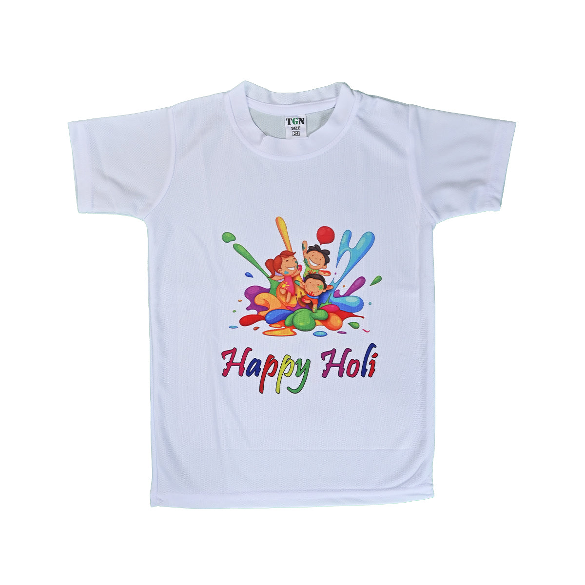 Holi T-Shirts for Kids - Printed Round Neck T-shirts for Boys &amp; Girls