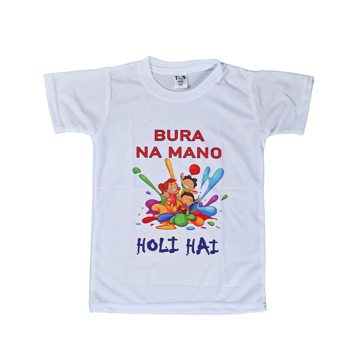 Holi T-Shirts for Kids - Printed Round Neck T-shirts for Boys &amp; Girls