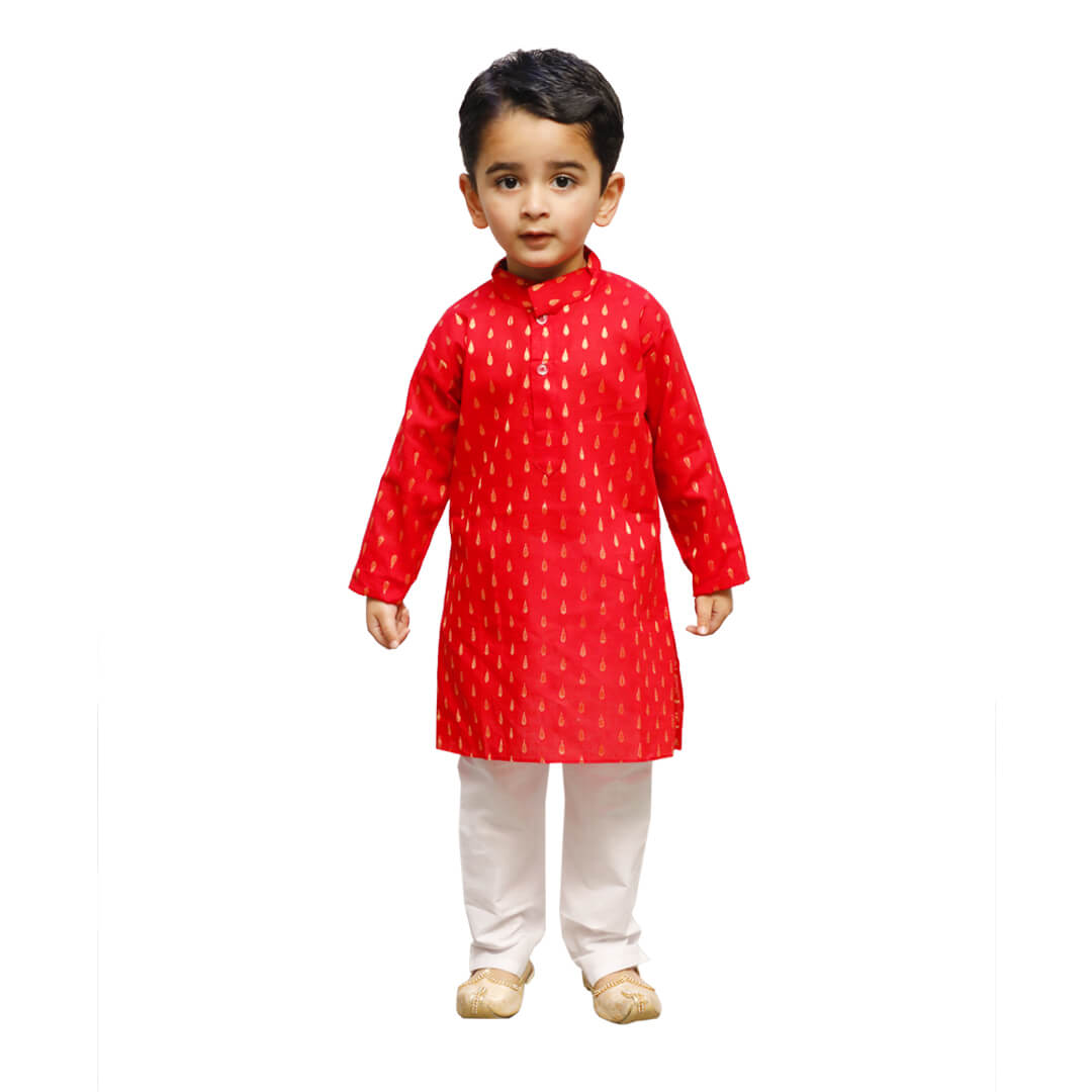 Red Kurta Pajama Set for Baby Boy - Complete Set