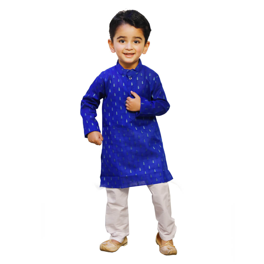 Blue Kurta Pajama Set for Boys Kids Complete Set