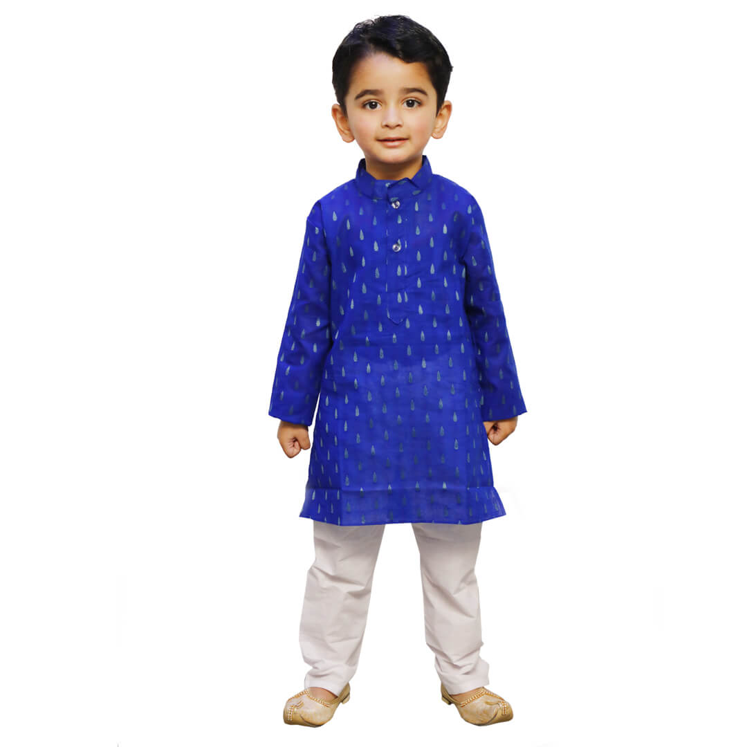 Blue Kurta Pajama Set for Boys Kids Complete Set