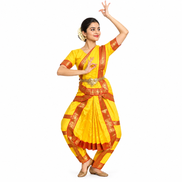 Bharatnatyam Dress - Yellow Indian Classical Dance Costume IMC388