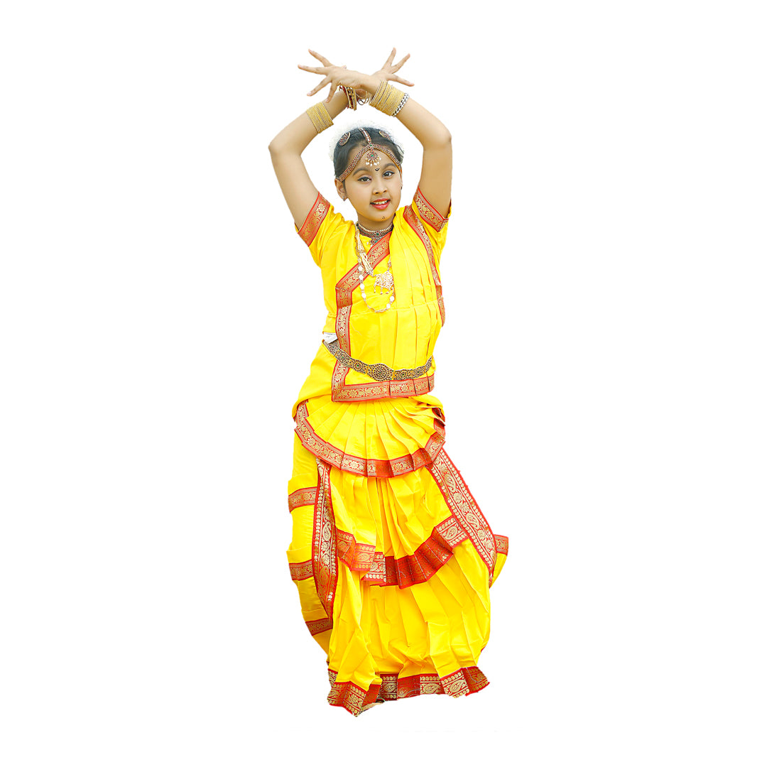 Bharatnatyam Dress - Yellow Indian Classical Dance Costume IMC388