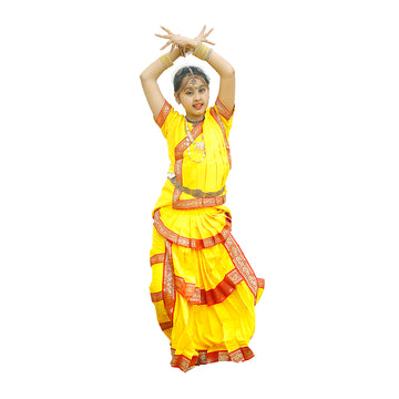 Bharatnatyam Dress - Yellow Indian Classical Dance Costume IMC388
