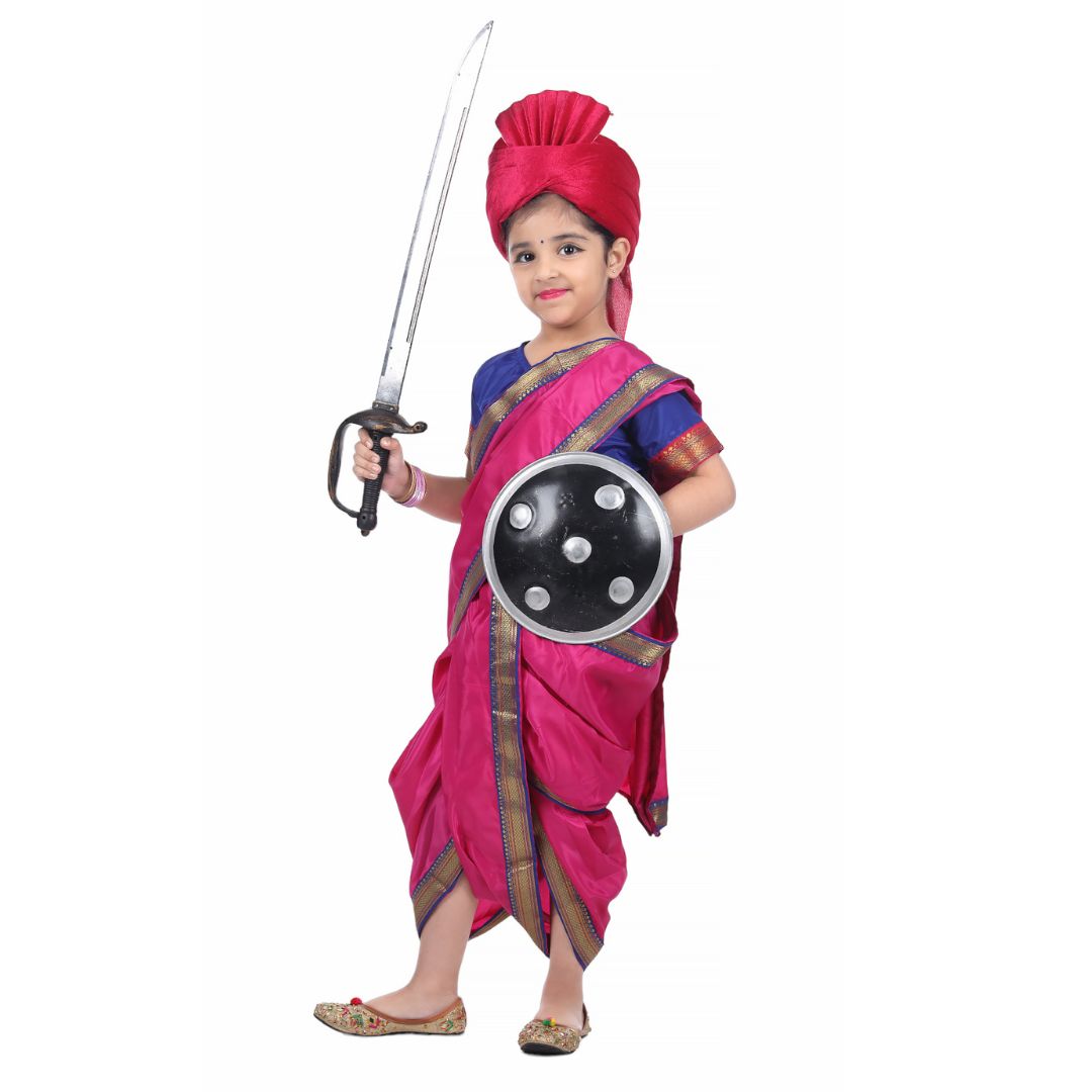 Rani Laksmi Bai Costume Dress For Girls Kids Freedom Fighter Costume