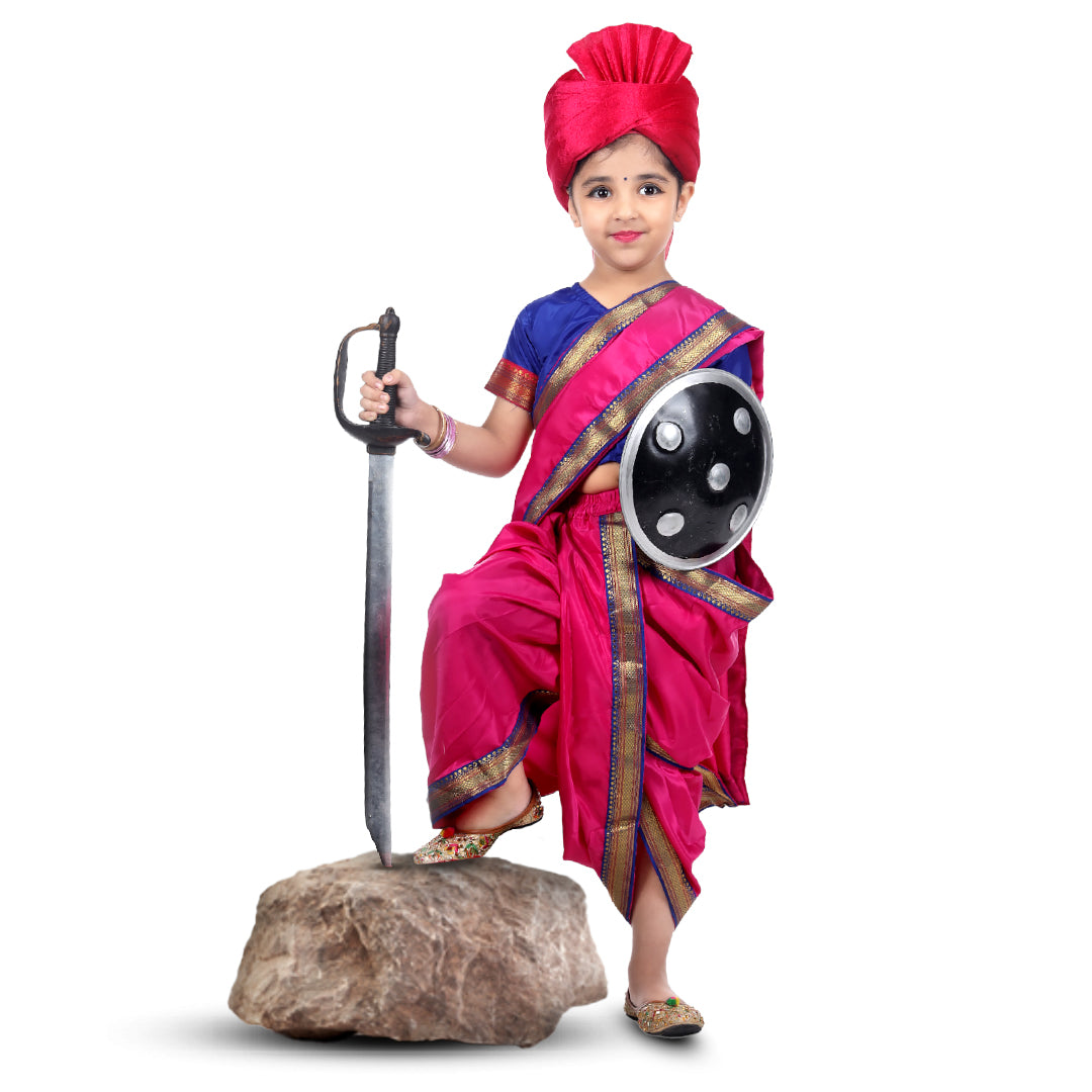 Rani Laksmi Bai Costume Dress For Girls Kids Freedom Fighter Costume