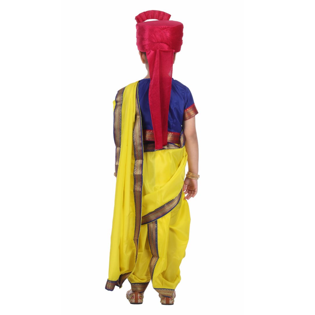 Rani Laksmi Bai Yellow Saari for Girls - Kids Fancy Dress (IMC45002-YYELLOWW)