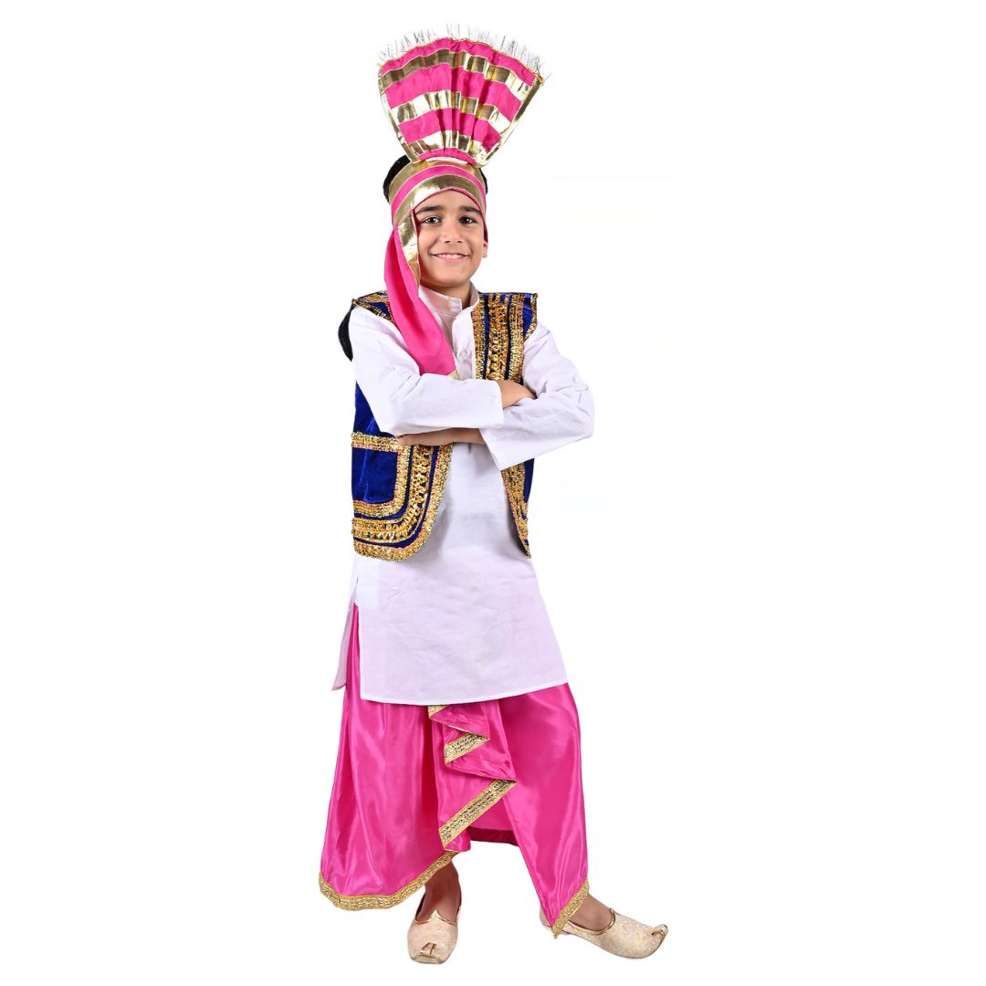Punjabi Folk Dance Dress For Boys - Kids Fancy Dress (IMC579-PUNJB3)
