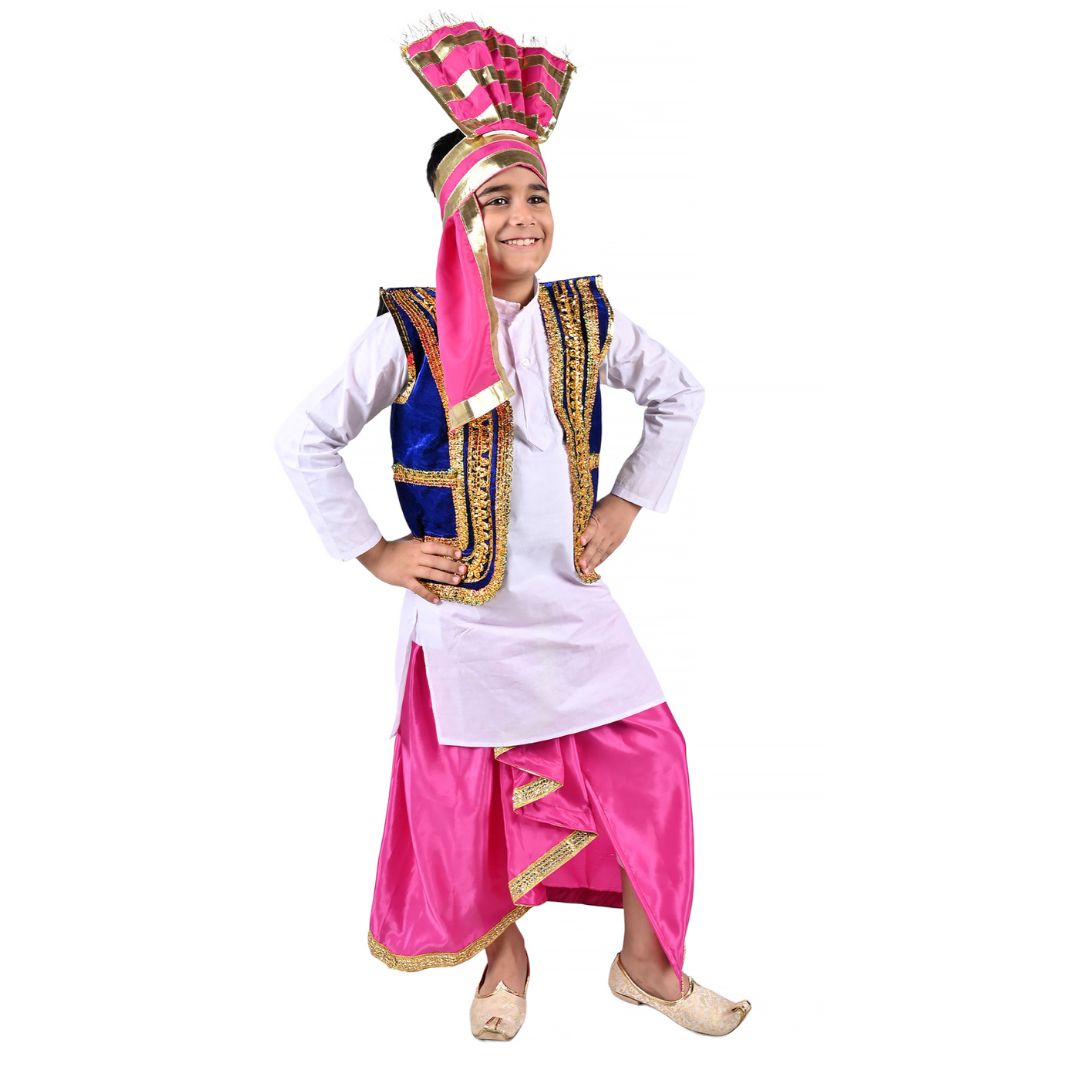 Punjabi Folk Dance Dress For Boys - Kids Fancy Dress (IMC579-PUNJB3)