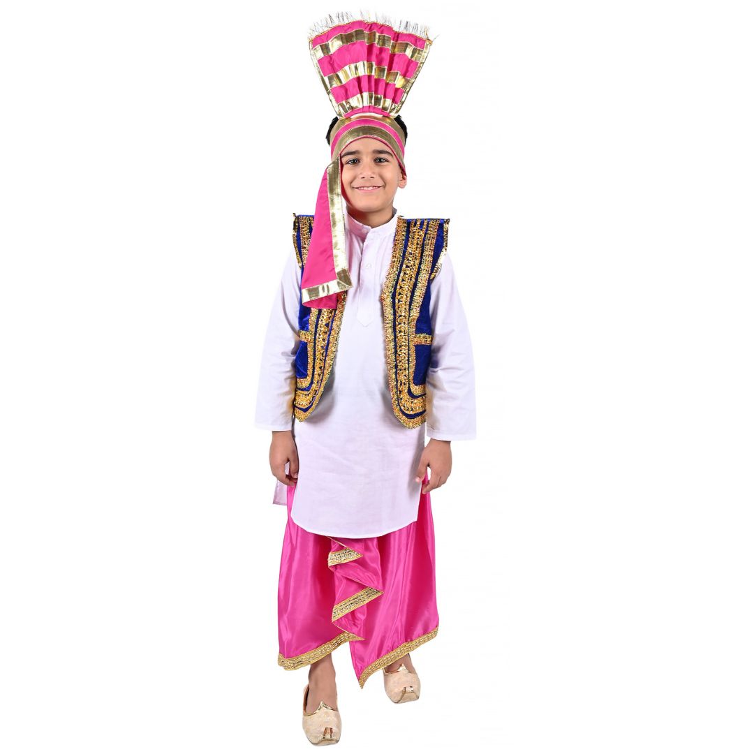 Punjabi Folk Dance Dress For Boys - Kids Fancy Dress (IMC579-PUNJB3)
