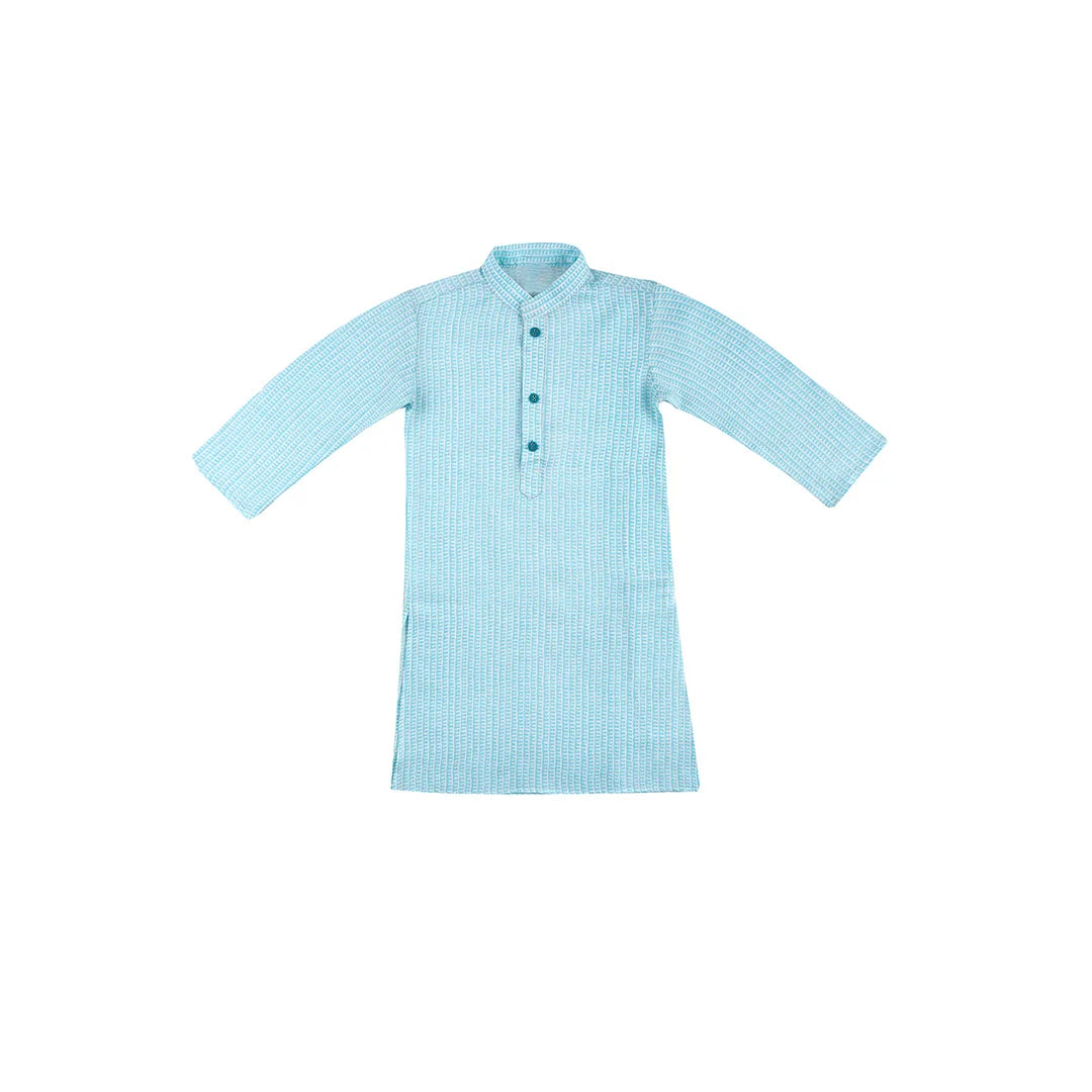 Vaanee Designz Boys Cotton Ethnic Wear Kurta Pyjama Set in blue for Boys Kids