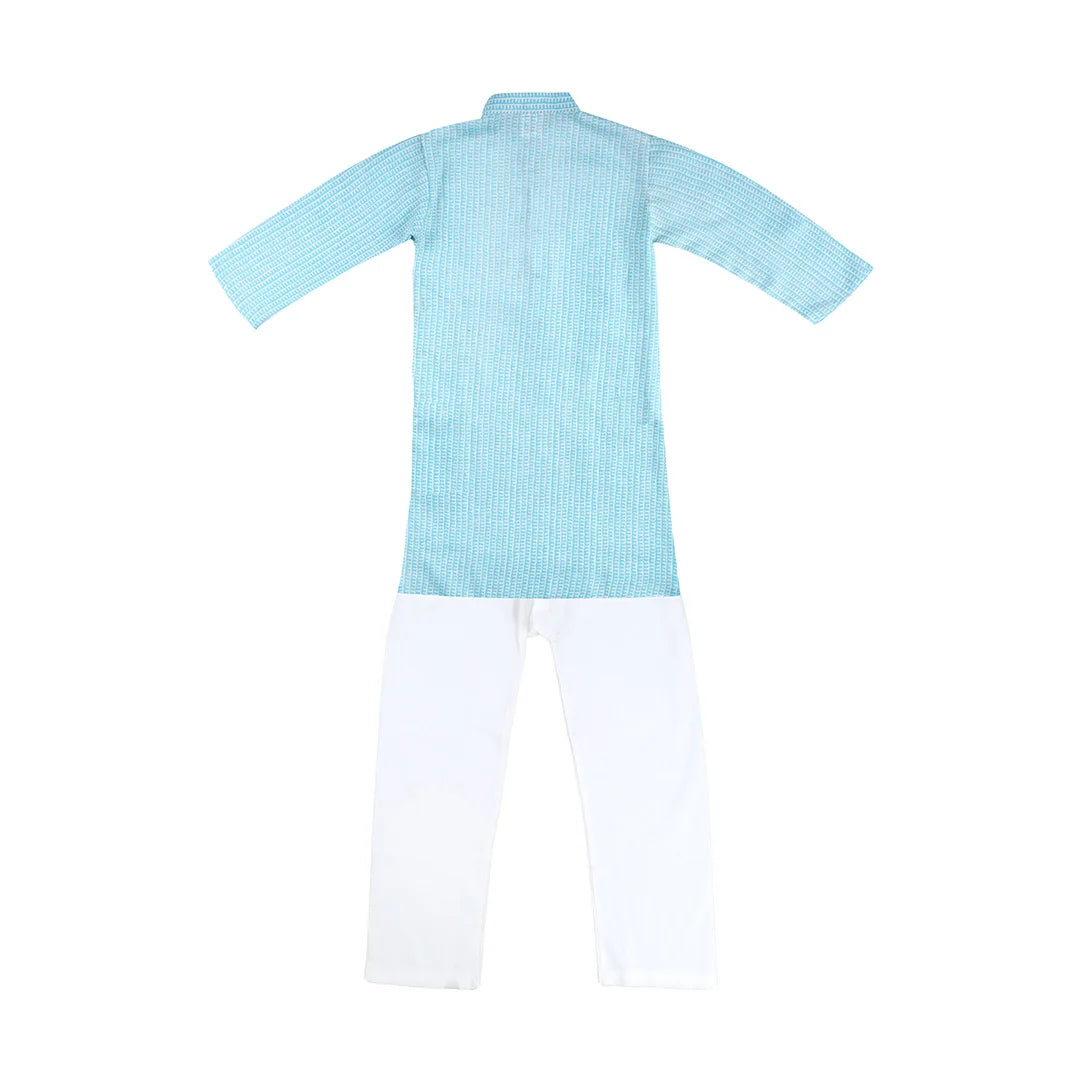 Vaanee Designz Boys Cotton Ethnic Wear Kurta Pyjama Set in blue for Boys Kids