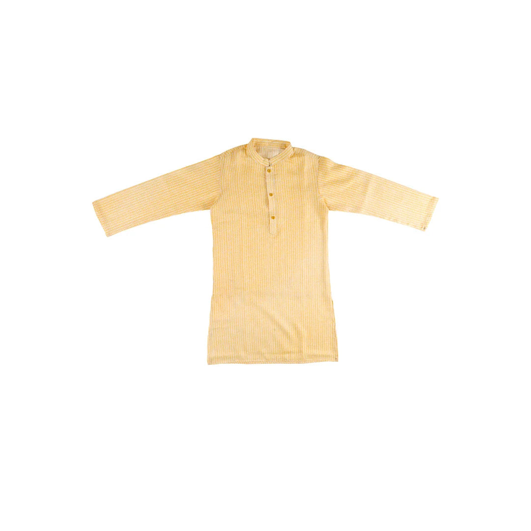 Vaanee Designz Boys Cotton Ethnic Wear Kurta Pyjama Set in Yellow for Boys Kids