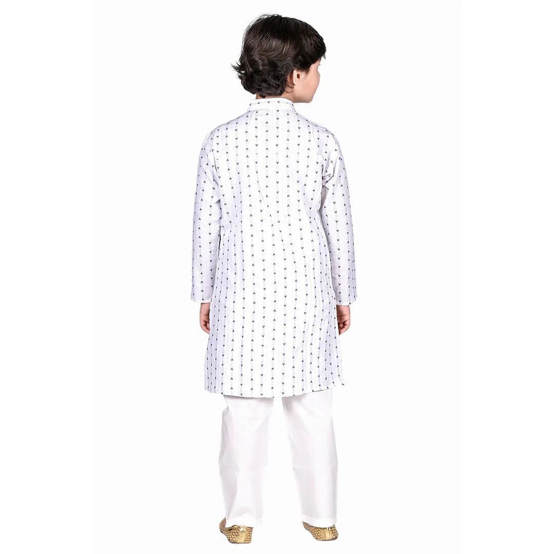 Vaanee Designz Boys Cotton Ethnic Wear Kurta Pyjama Set in white for Boys Kids