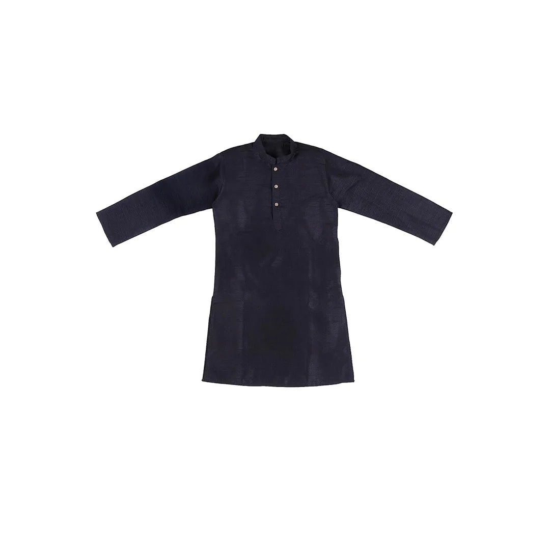 Vaanee Designz Baby Boys Silk Ethnic Wear Kurta Pyjama Set in Black &amp; Blue for Boys Kids (VD51000-Blaackk)
