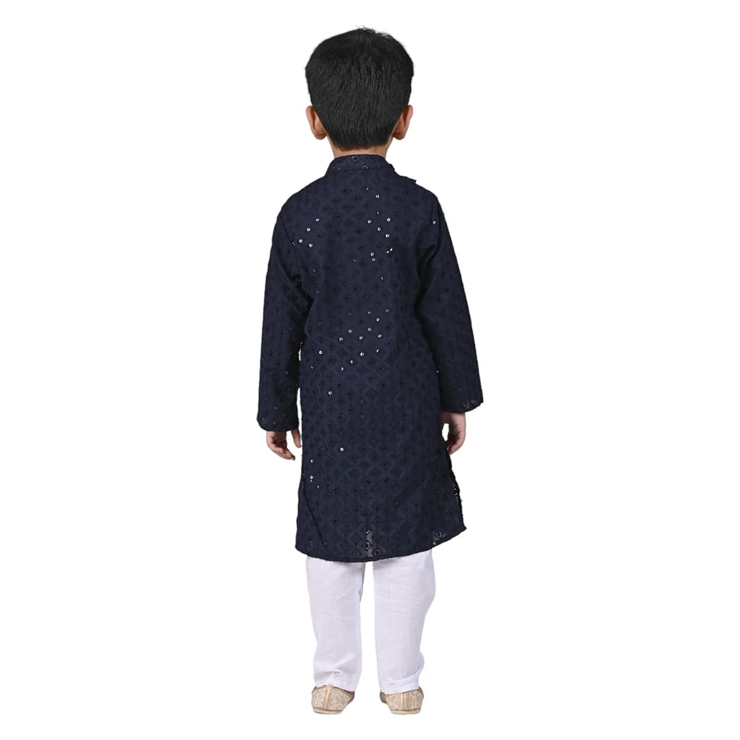 Vaanee Designz Baby Boys Ethnic Wear Kurta Pyjama Cotton Set in New Black for Boys Kids
