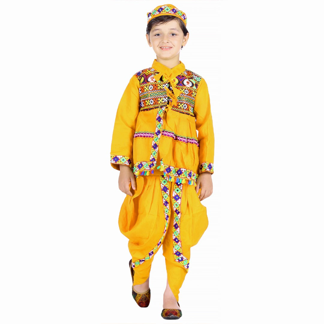Garba Costume For Boys - Gujarati Garba (IMC967-YEL)