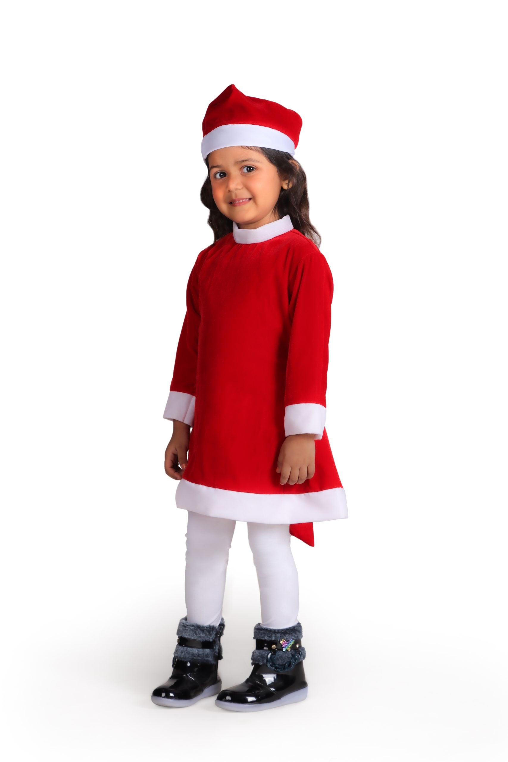 Santa Claus Dress Christmas Santa Costume for Girls With Santa Cap