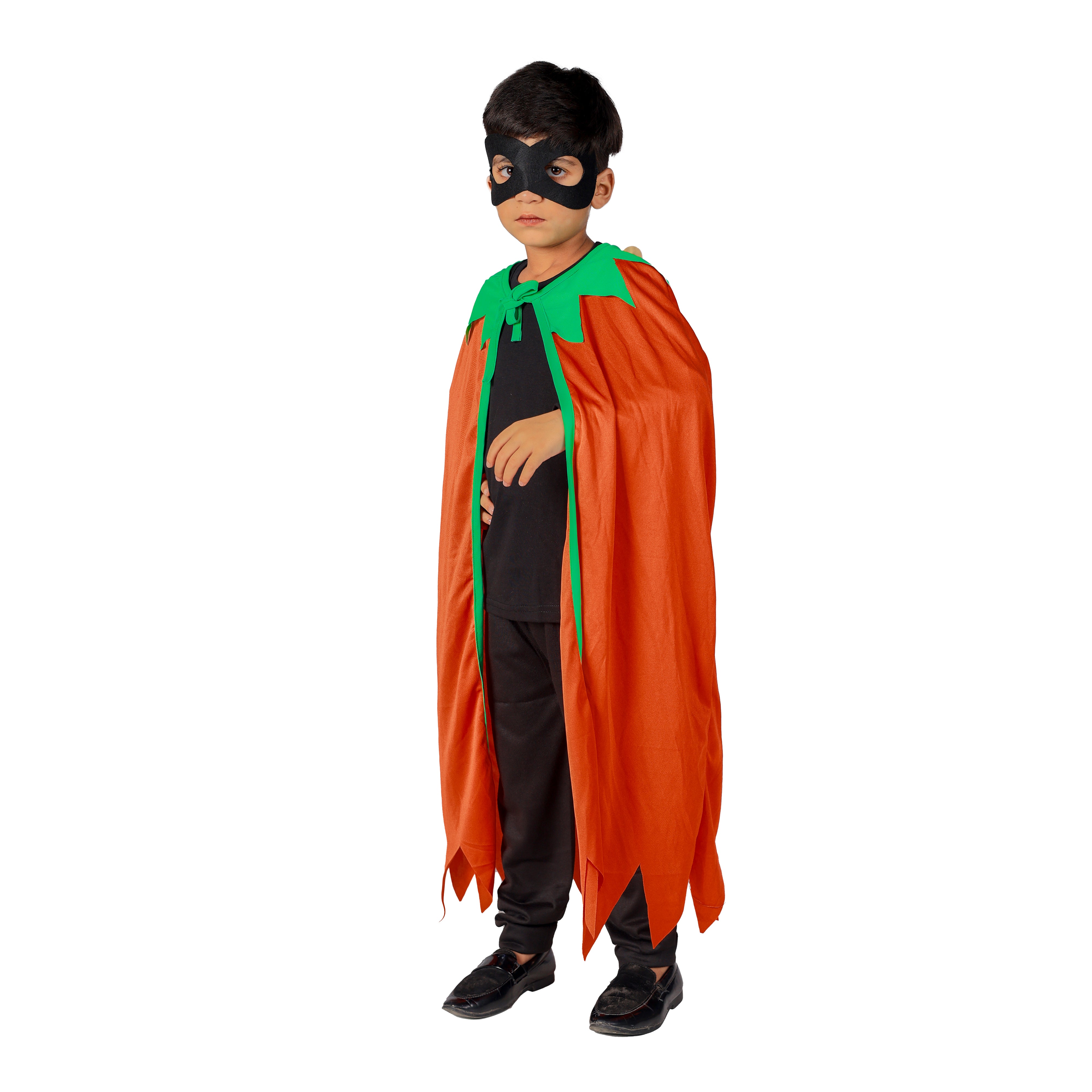 Halloween Dress| Pumpkin Cape Costume and Accessories|For Girls & Boys Kids |Haunted Horror Theme Dress (Only Cape & accessories with FREE scary teeth)