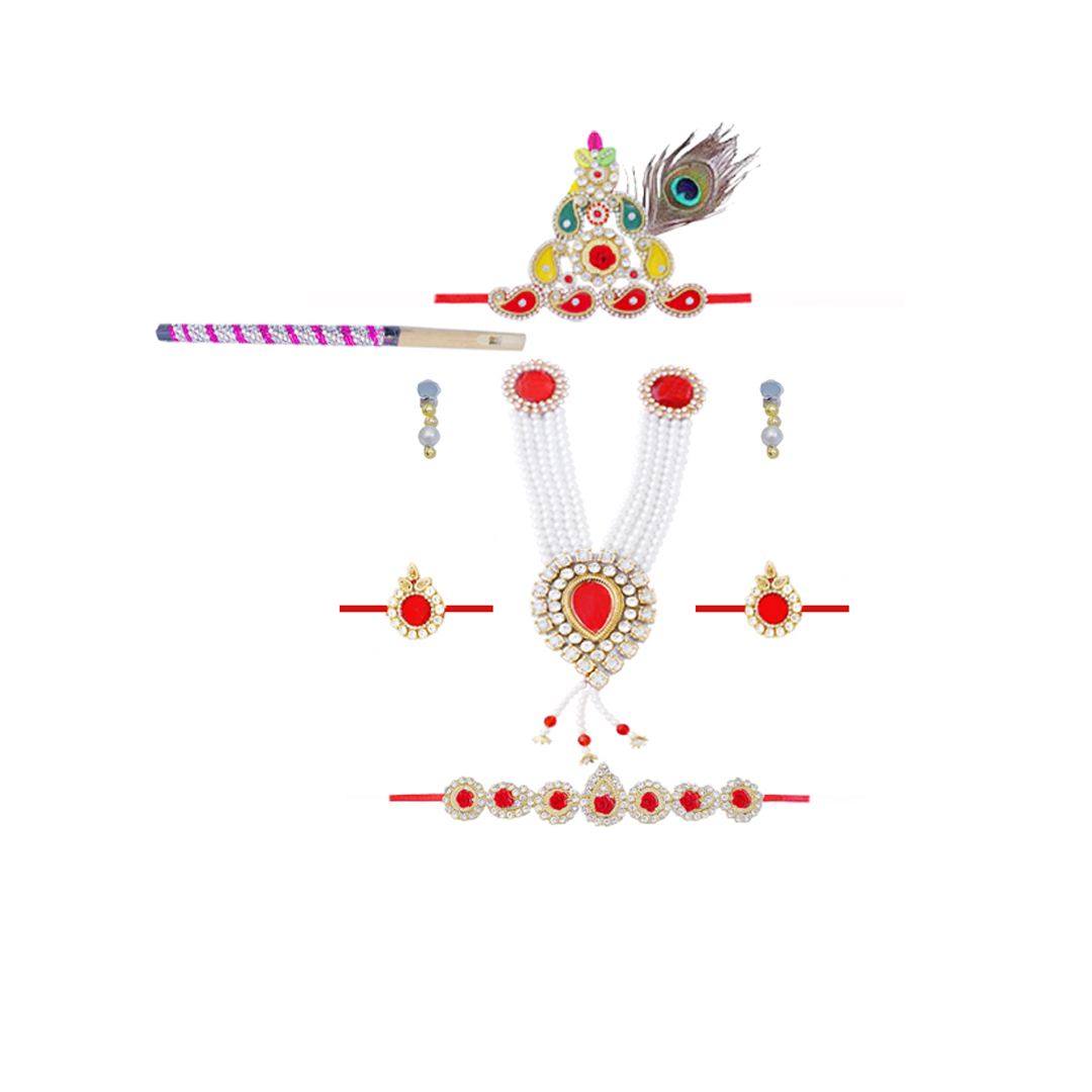 Krishna Dress for Baby Boy Kids Set of 10 Little Krishna Ji Kanha Janmasthmi Costume for Kids IMC39000-Yelblue