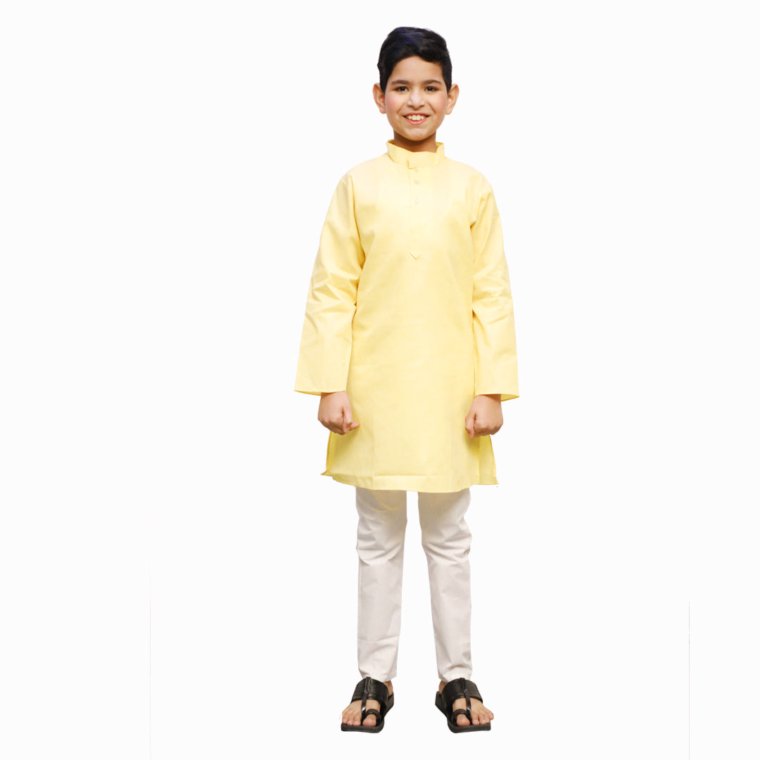 Kurta Pajama Set for Boys-Yellow
