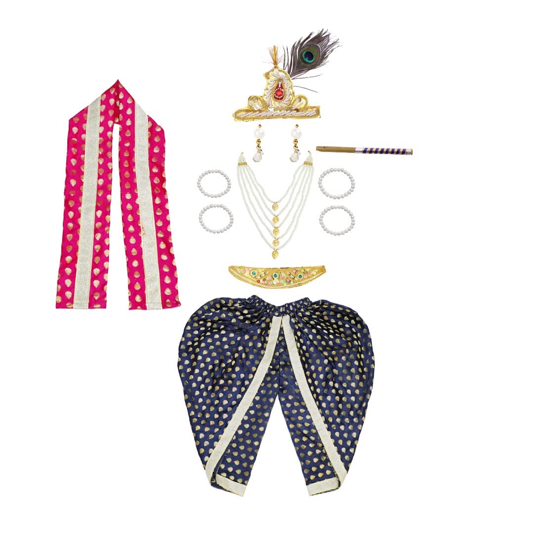 Krishna Dress for Baby Boy Kids Set of 10 Little Krishna Ji Kanha Janmasthmi Costume for Kids