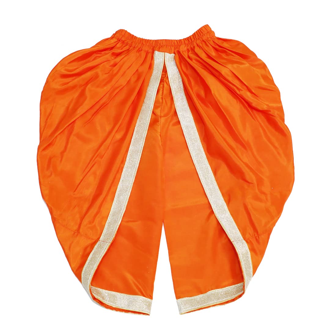 Krishna Dress for Baby Boy Kids Set of 10 Little Krishna Ji Kanha Janmasthmi Costume for Kids (IMC19000-Oorangee)