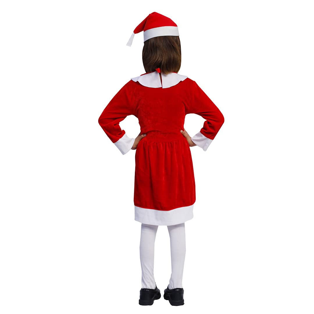 ITSMYCOSTUME Santa Claus Costume Dress for Girls Kids Christmas Fancy Dress Costume (NO Socks &amp; Shoes Included) (IMC5000))