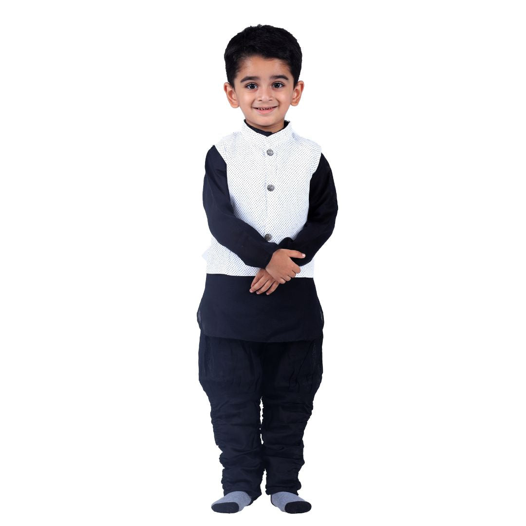 Baby Boy Kurta Pajama With White Waistcoat for Kids