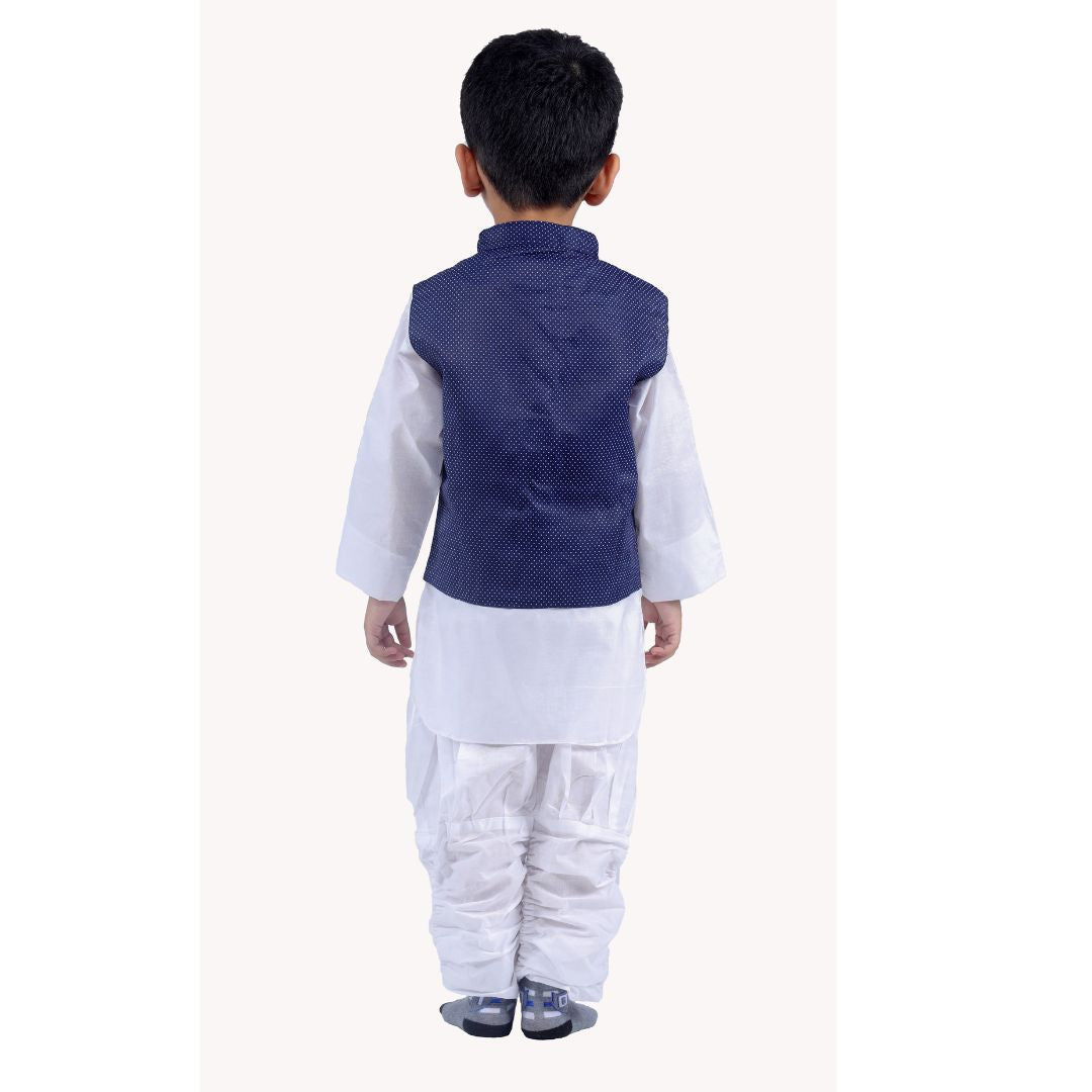 Baby Boy Kurta Pajama With Blue Waistcoat for Kids