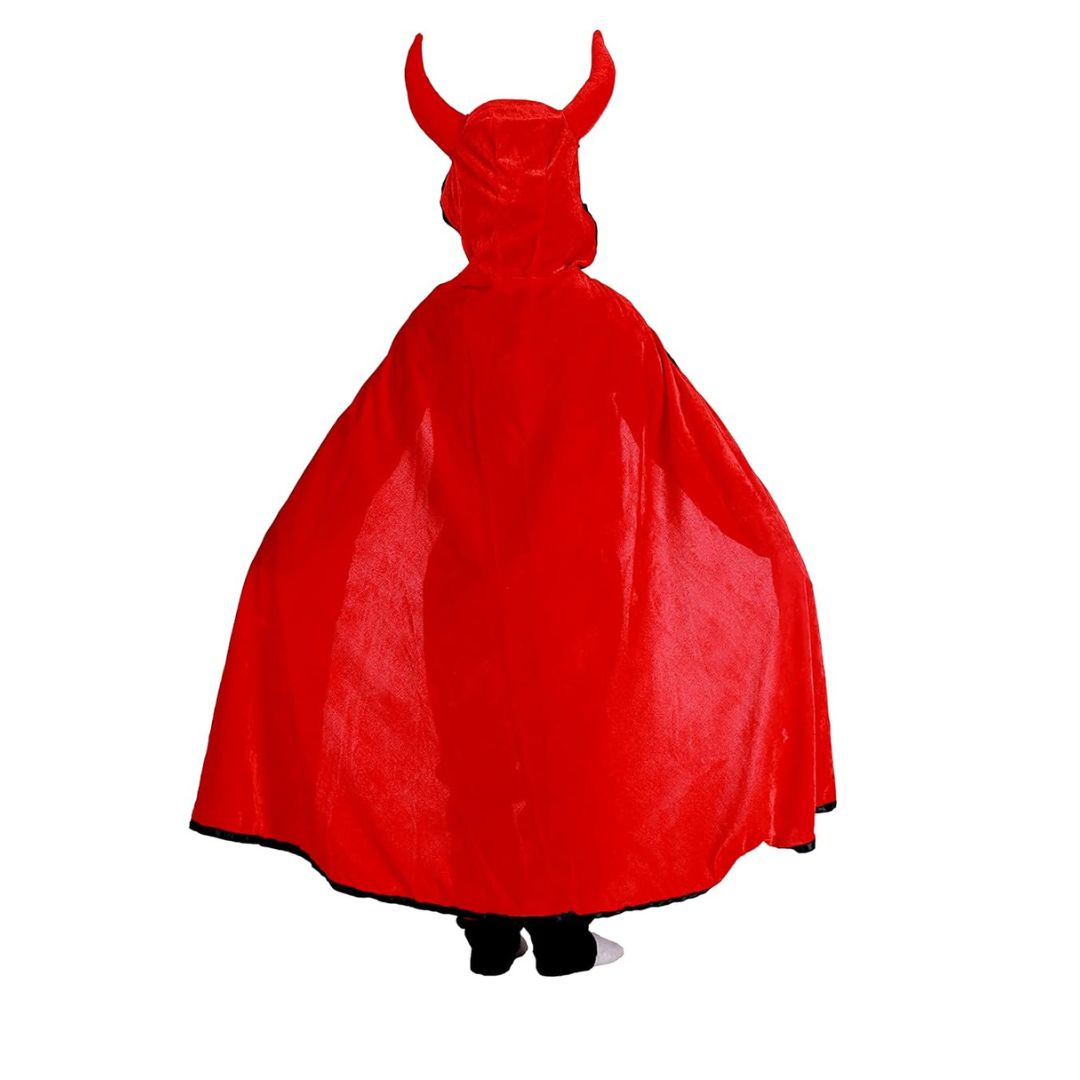 ITSMYCOSTUME Halloween Dress for Boys &amp; Girls Kids Red Cape with Devil Horn Kids Costume Complete Set
