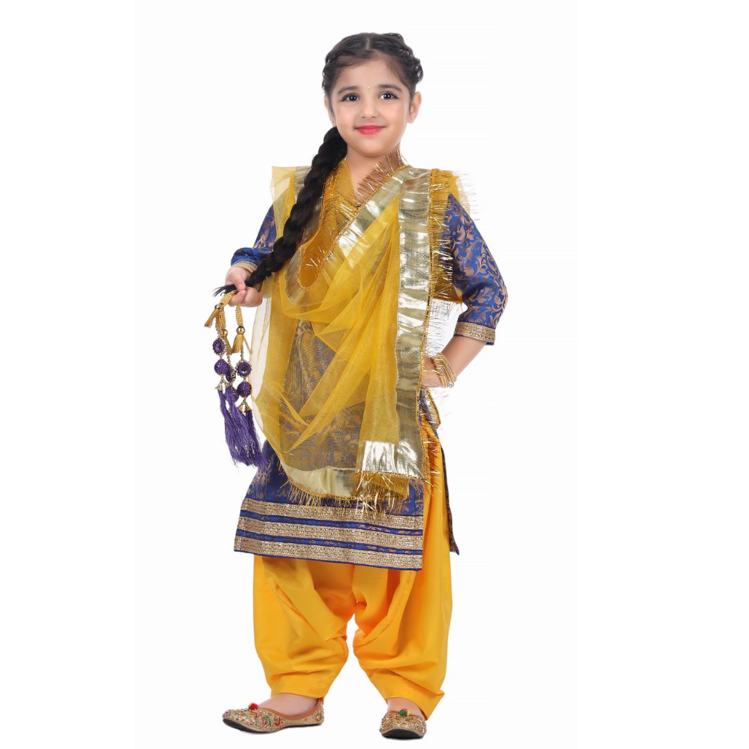 Punjabi Dress for Girls Traditional Folk Dance Costume for Kids