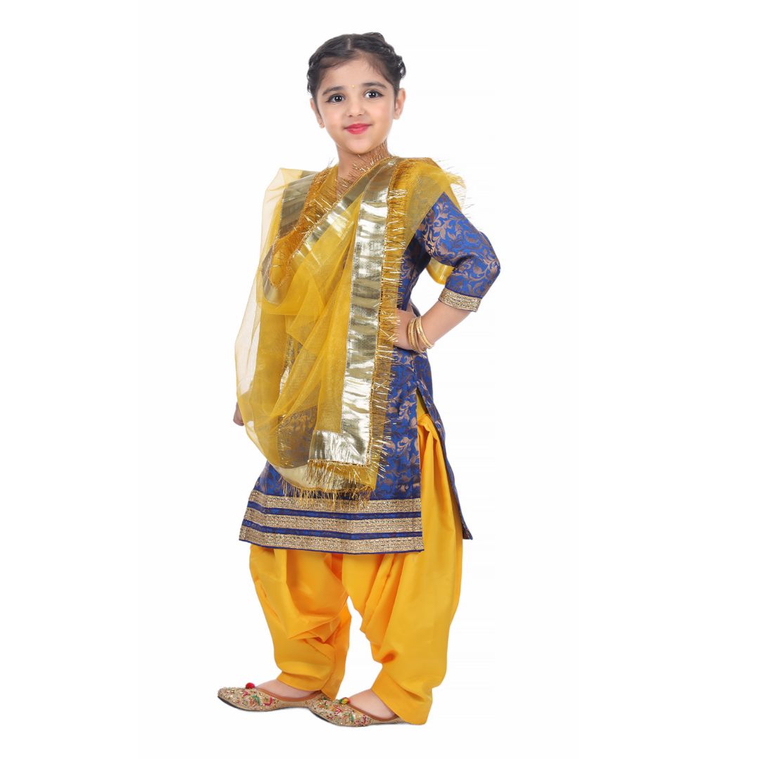 Punjabi Dress for Girls Traditional Folk Dance Costume for Kids