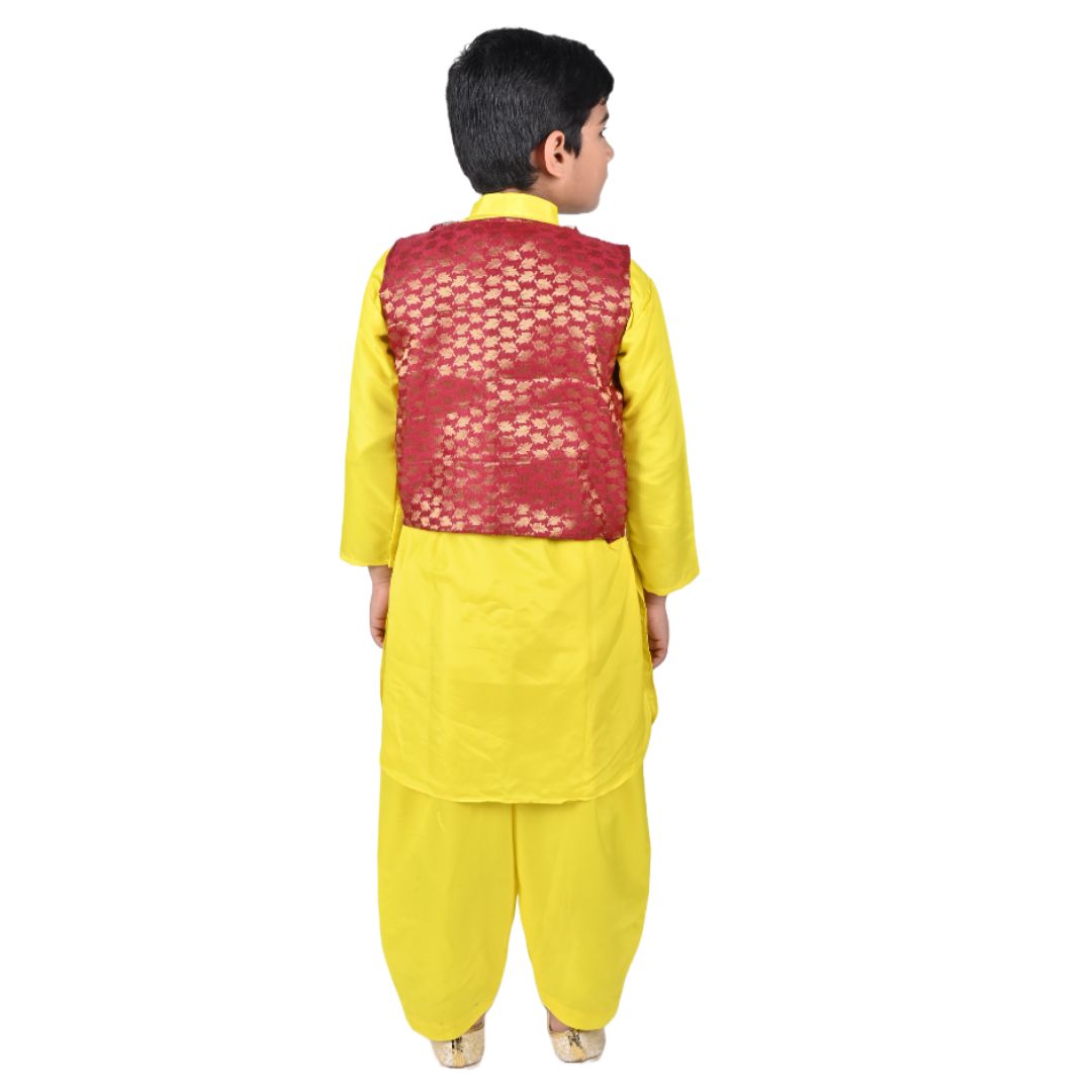 Kashmiri Dress Costume For Boys -Indian State &amp; Folk Dance Pathani Suit Set for Kids (IMC587)