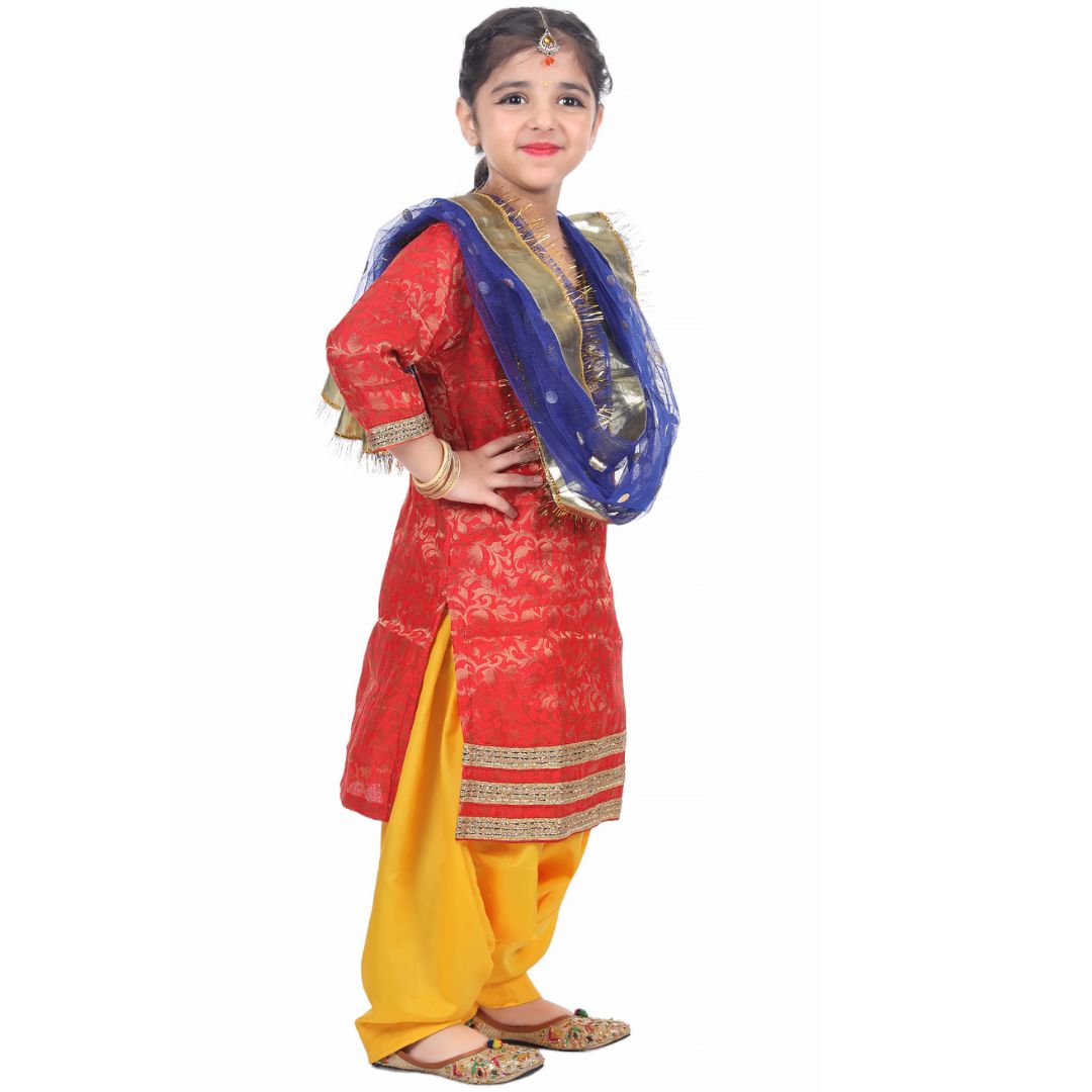 Punjabi Dress for Girls Traditional Folk Dance Costume for Kids