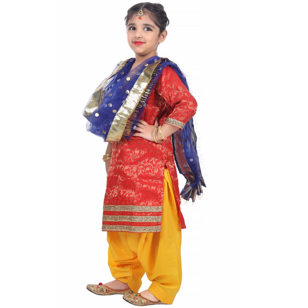 Punjabi Dress for Girls Traditional Folk Dance Costume for Kids