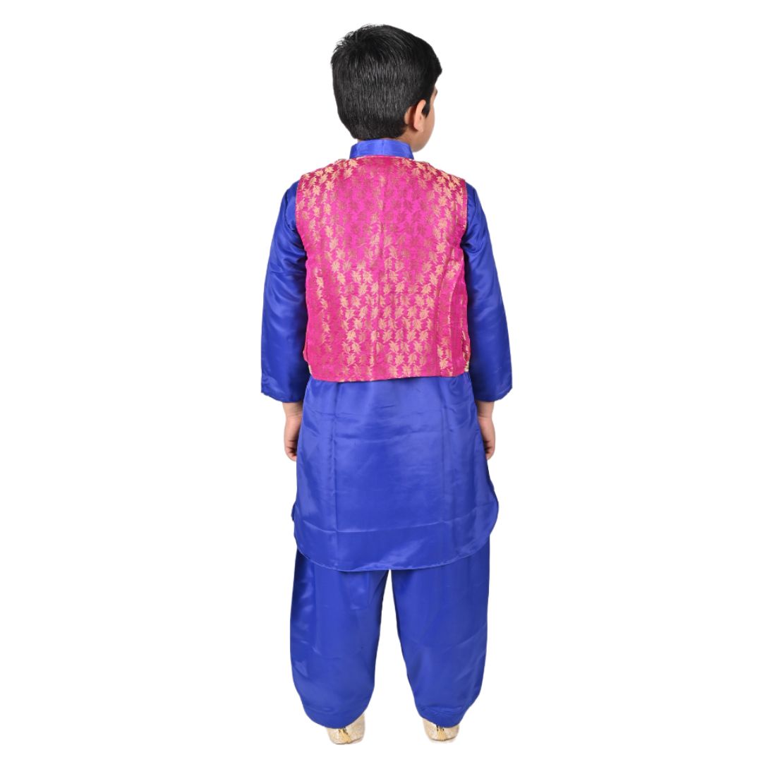 Kashmiri Dress Costume For Boys -Indian State &amp; Folk Dance Pathani Suit Set for Kids (IMC586)