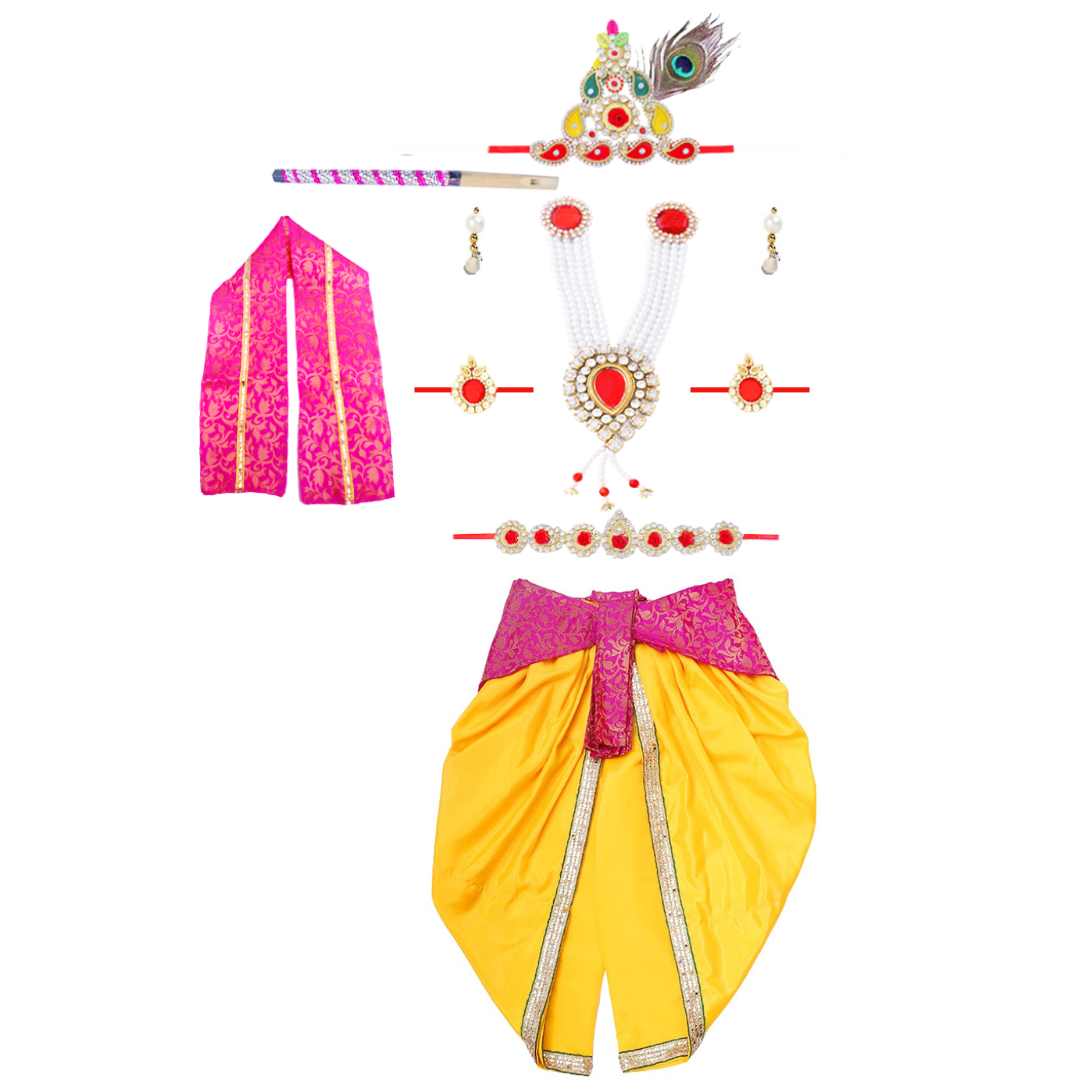 Krishna Dress for Baby Boy Kids Set of 10 Little Krishna Ji Kanha Janmasthmi Costume for Kids