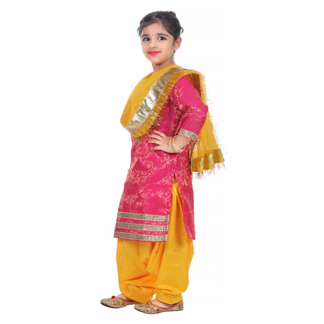 Punjabi Dress for Girls Traditional Folk Dance Costume for Kids