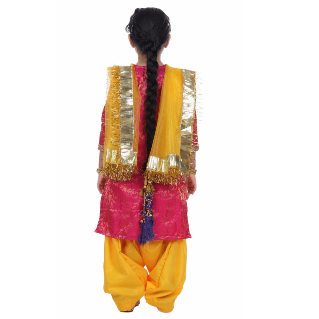 Punjabi Dress for Girls Traditional Folk Dance Costume for Kids