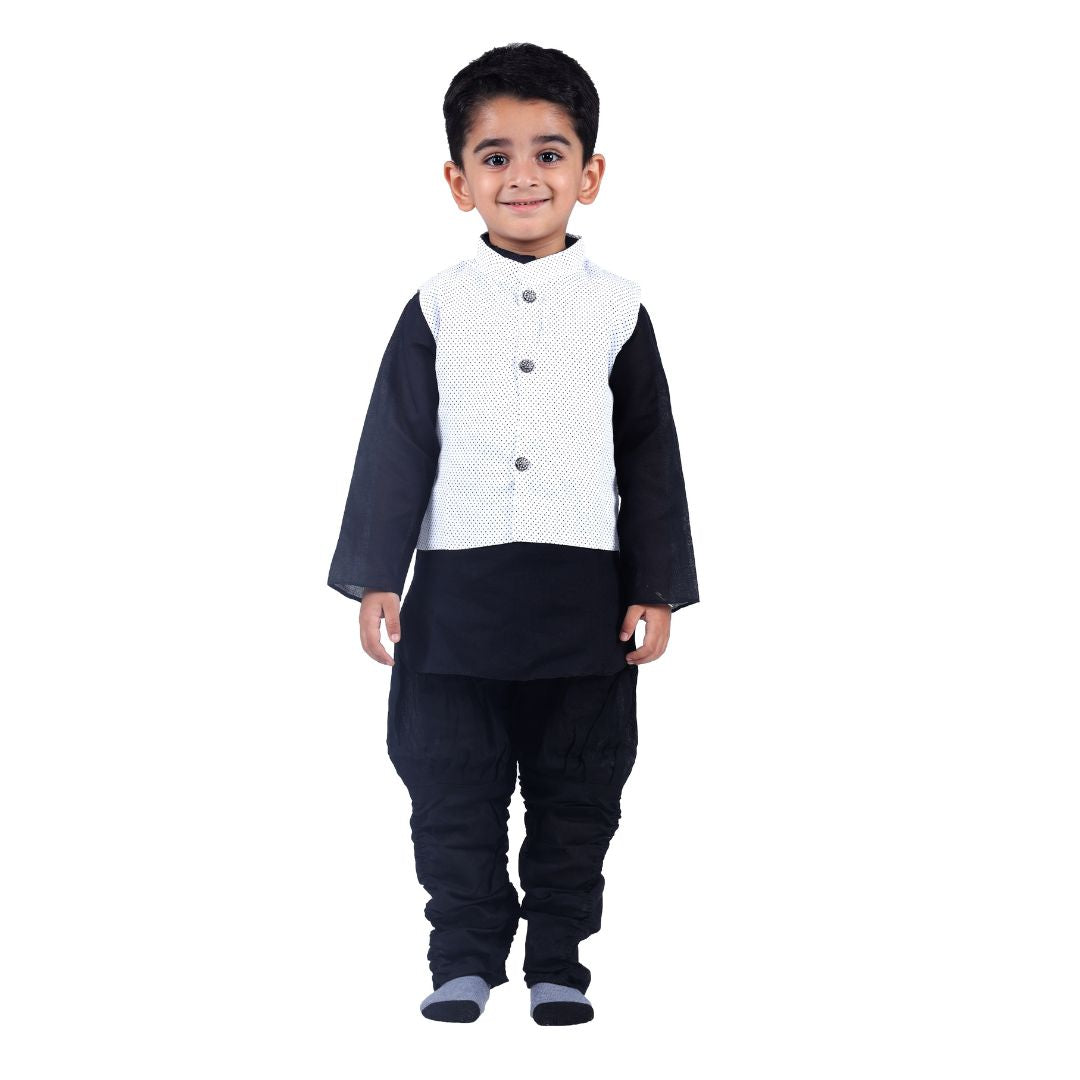Baby Boy Kurta Pajama With White Waistcoat for Kids