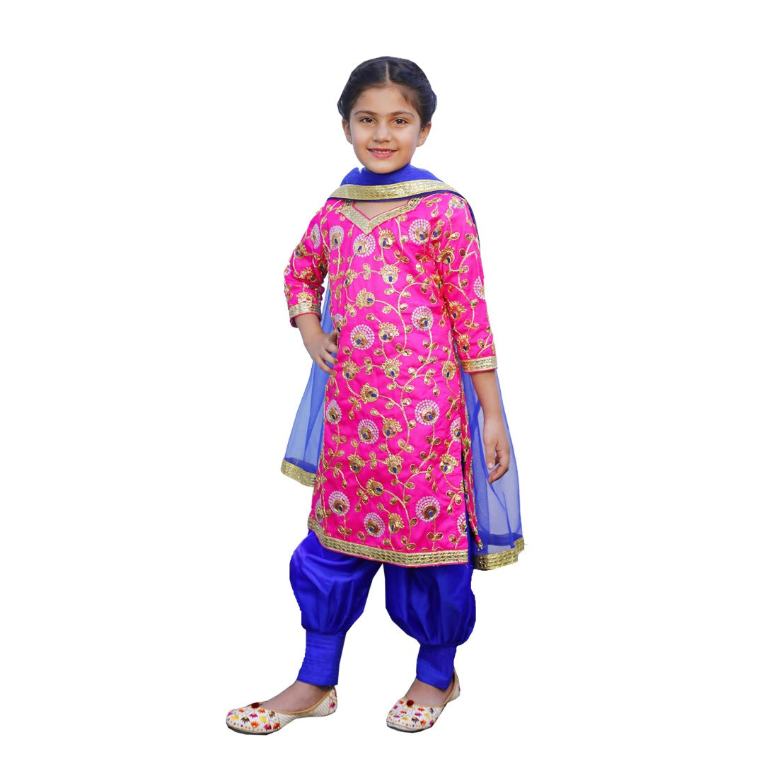 Punjabi Dress for Girls Traditional Folk Dance Costume for Kids